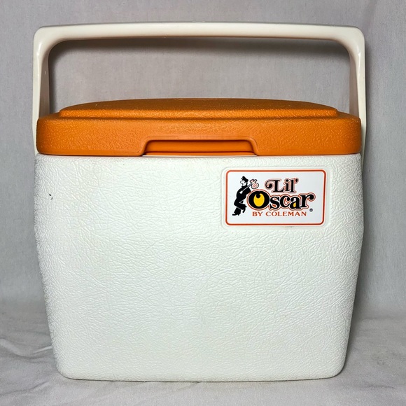 Coleman Kitchen Vintage Lil Oscar Cooler Ice Chest Lunch Box 5272 By Coleman Orange Lid 98s